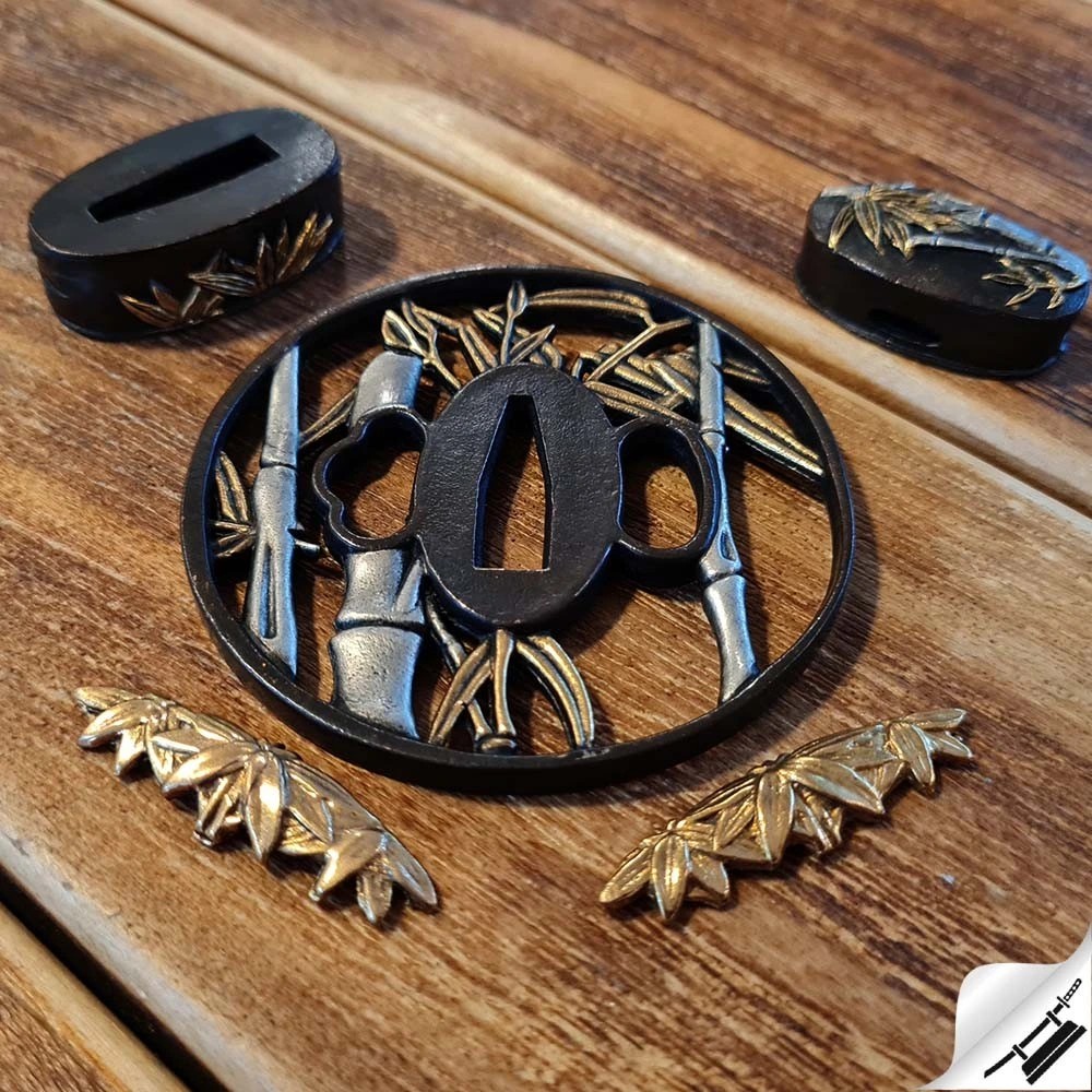 foto Kawashima Sada koshirae Bamboo pro katanu � dekorativn� replika a p��slu�enstv�